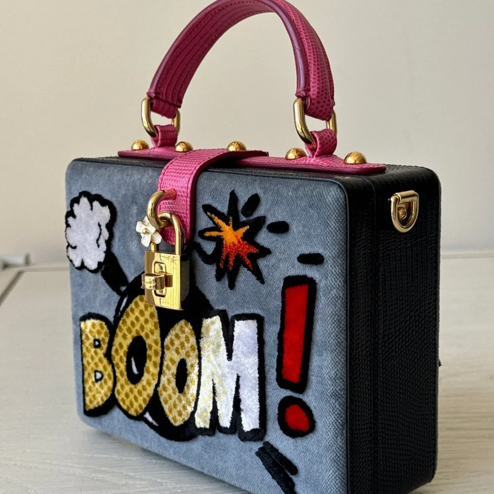 Dolce Gabbana Dolce Box Velvet Boom Bag - Picture 3 of 10